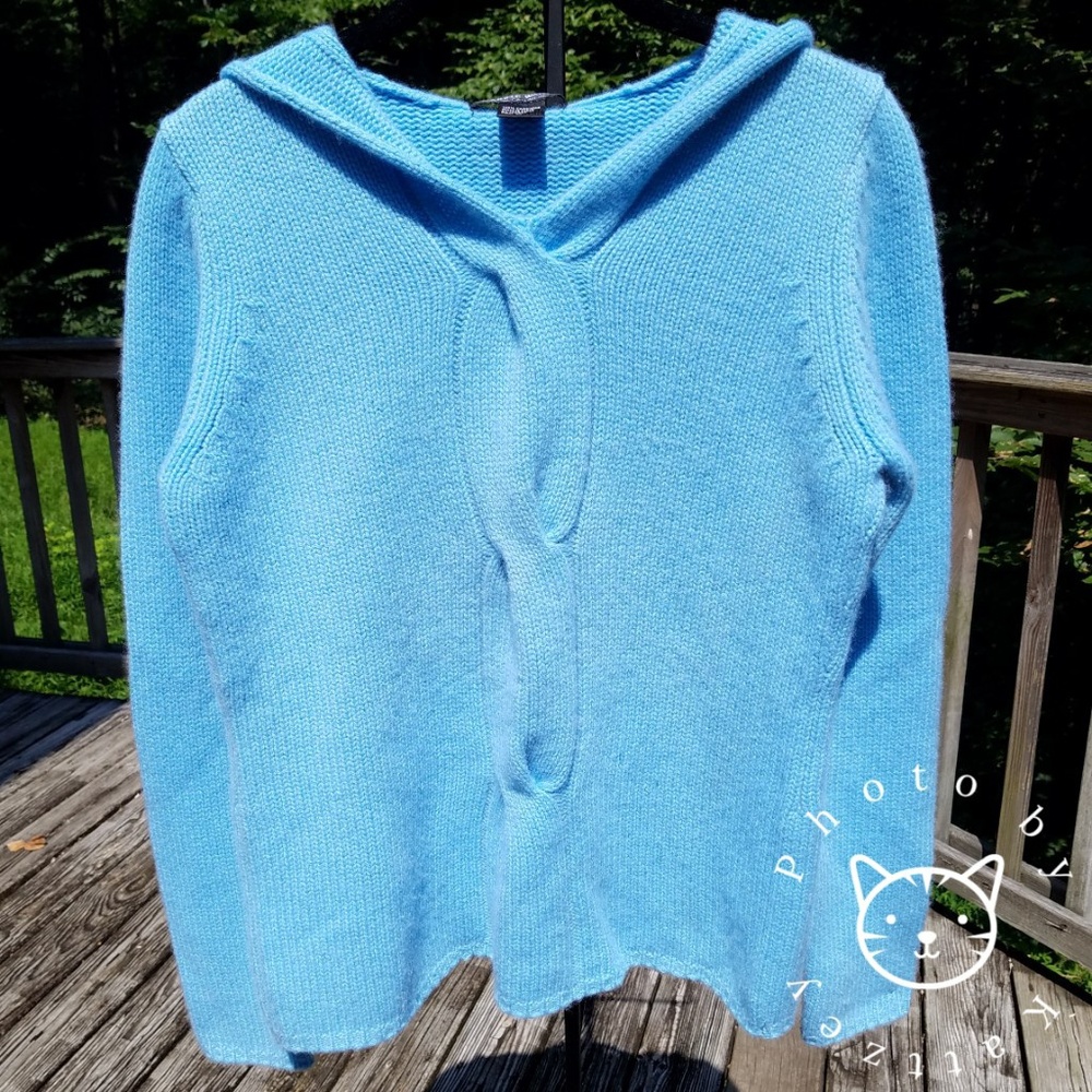 Mariele Waithe Blue Cashmere Sweater With Hood
